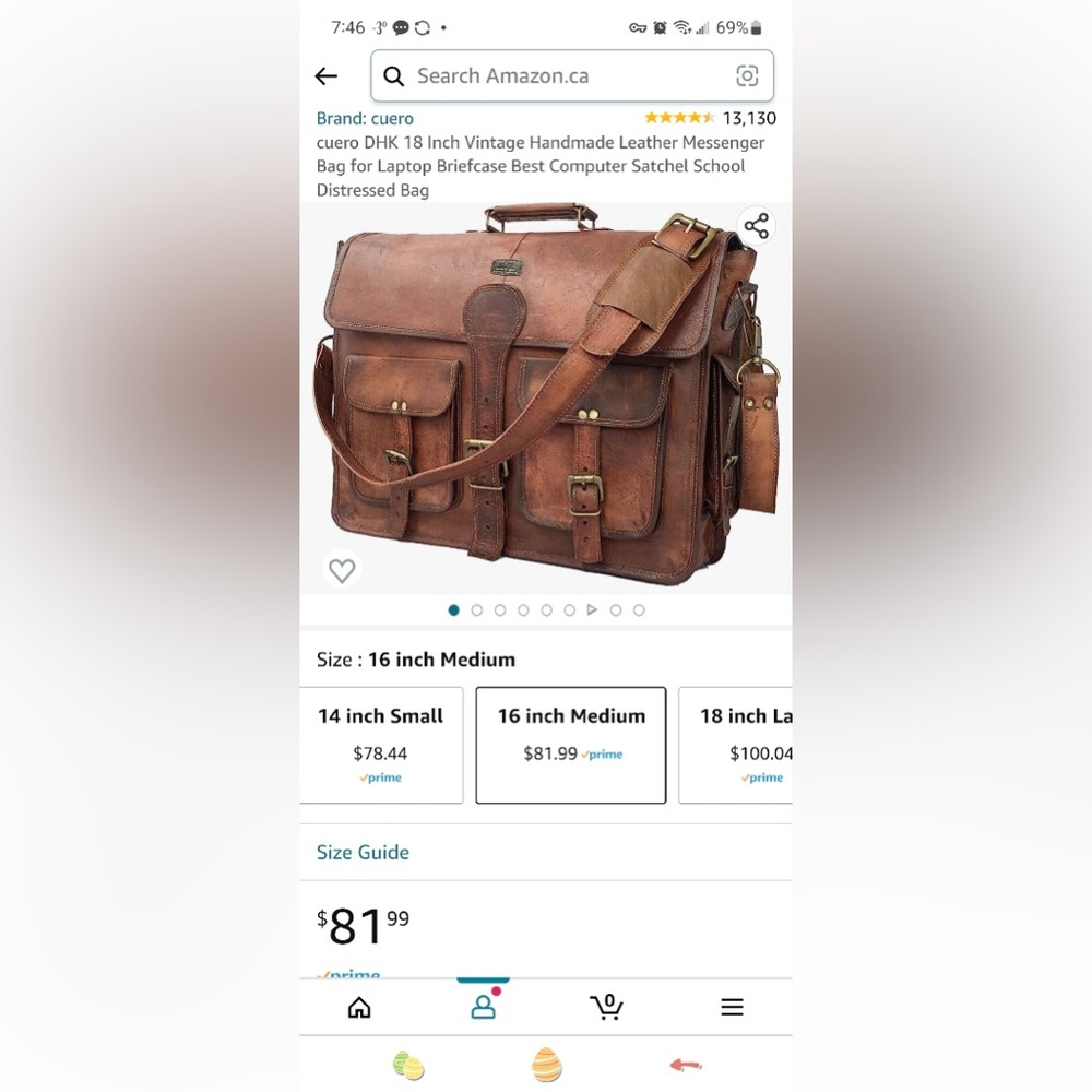leather messenger bag - Picture 3 of 3